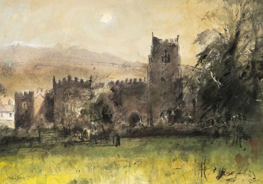 “Clynnog-Fawr” by Welsh artist William Selwyn — captures the tranquil coastal landscape and atmosphere of North Wales.
